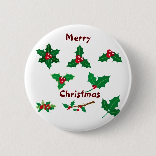 Vrolijk kerstfeest ronde button 5,7 cm (Voorkant)