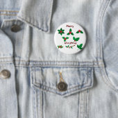 Vrolijk kerstfeest ronde button 5,7 cm (In situ)