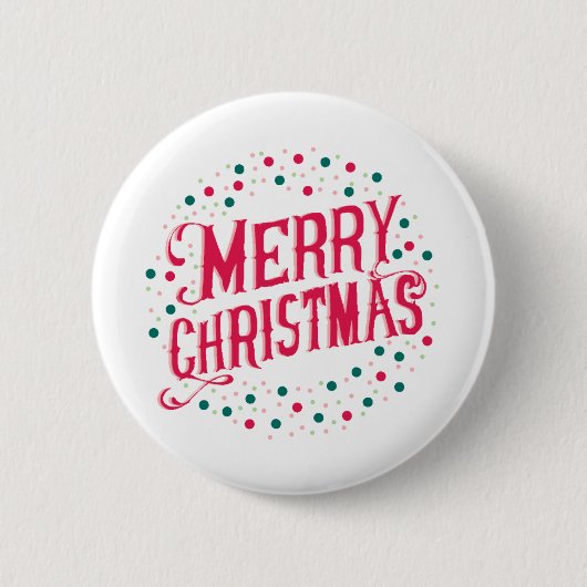 Vrolijk kerstfeest ronde button 5,7 cm (Voorkant)