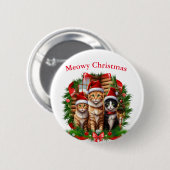 Vrolijk kerstfeest ronde button 5,7 cm (Voorkant /achterkant)
