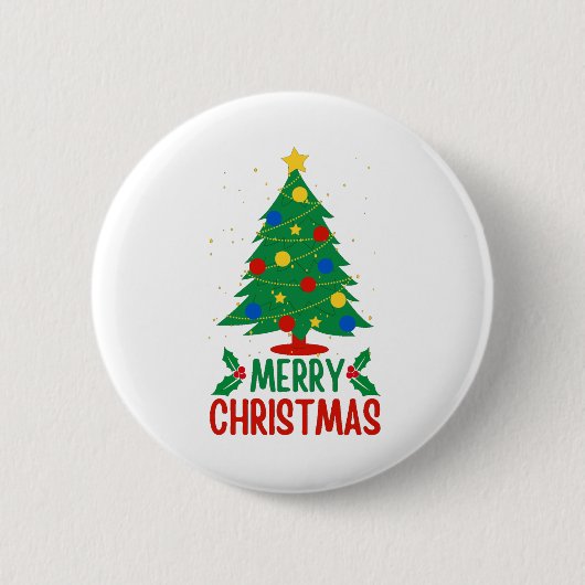 Vrolijk kerstfeest ronde button 5,7 cm (Voorkant)