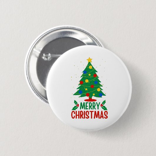 Vrolijk kerstfeest ronde button 5,7 cm (Voorkant /achterkant)