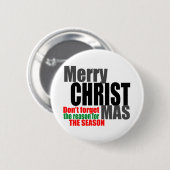 Vrolijk kerstfeest ronde button 5,7 cm (Voorkant /achterkant)