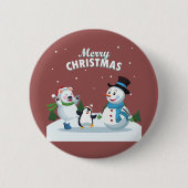 Vrolijk kerstfeest ronde button 5,7 cm (Voorkant)