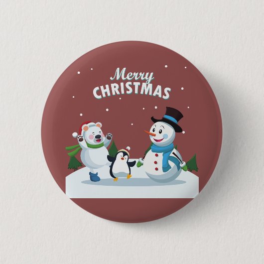 Vrolijk kerstfeest ronde button 5,7 cm (Voorkant)