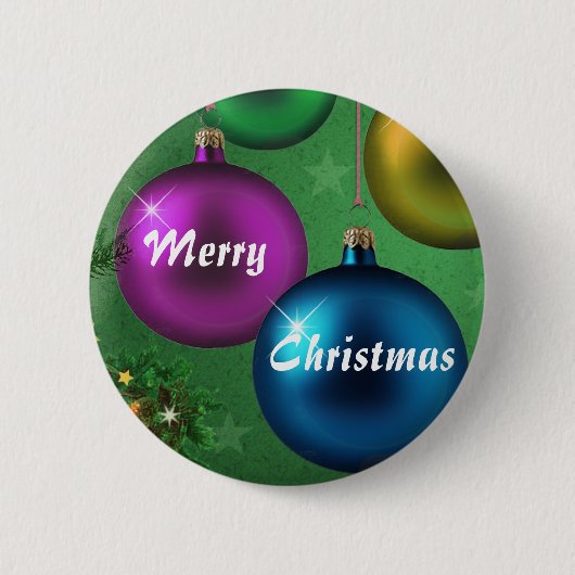 Vrolijk kerstfeest ronde button 5,7 cm (Voorkant)
