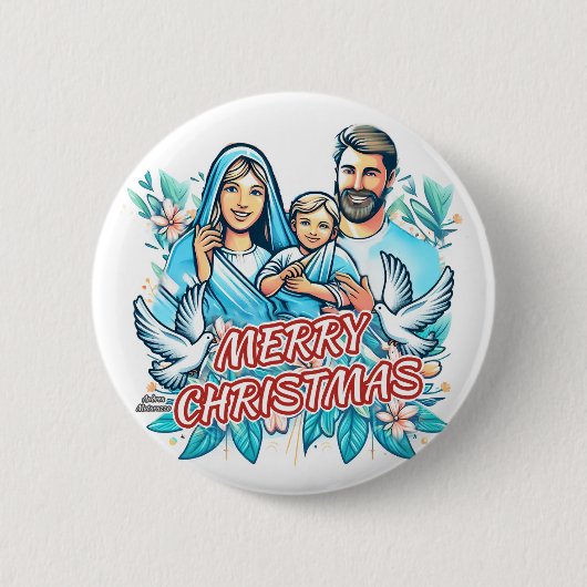 Vrolijk kerstfeest ronde button 5,7 cm (Voorkant)