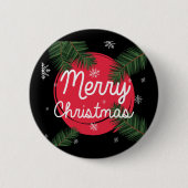 Vrolijk kerstfeest ronde button 5,7 cm (Voorkant)