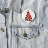 Vrolijk kerstfeest ronde button 5,7 cm (In situ)