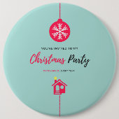 Vrolijk kerstfeest ronde button 6,0 cm (Voorkant)
