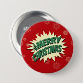 Vrolijk kerstfeest ronde button 7,6 cm (Voorkant /achterkant)