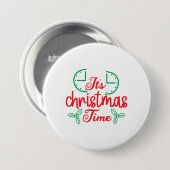 Vrolijk kerstfeest ronde button 7,6 cm (Voorkant /achterkant)