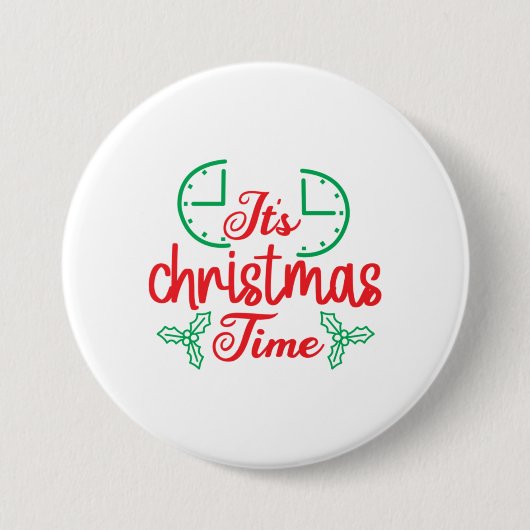 Vrolijk kerstfeest ronde button 7,6 cm (Voorkant)