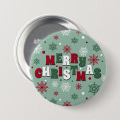 Vrolijk kerstfeest ronde button 7,6 cm (Voorkant /achterkant)