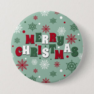 Vrolijk kerstfeest ronde button 7,6 cm