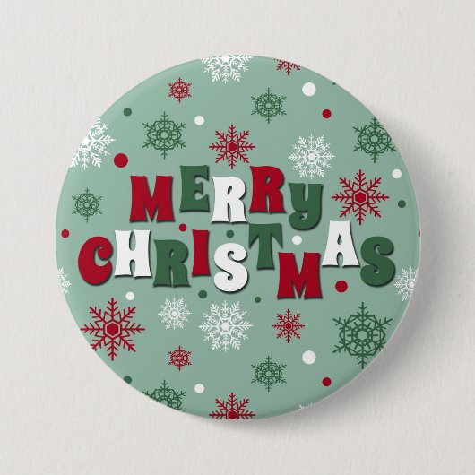 Vrolijk kerstfeest ronde button 7,6 cm (Voorkant)