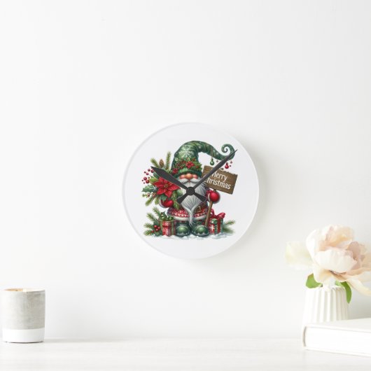 Vrolijk kerstfeest ronde klok (Huis)
