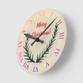 Vrolijk kerstfeest ronde klok (Hoek)