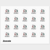 Vrolijk kerstfeest ronde sticker (Vel)