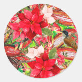 Vrolijk kerstfeest! ronde sticker (Voorkant)