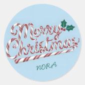 Vrolijk kerstfeest ronde sticker (Voorkant)