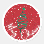 Vrolijk kerstfeest ronde sticker (Voorkant)