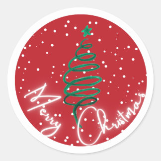 Vrolijk kerstfeest ronde sticker