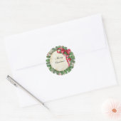 Vrolijk kerstfeest ronde sticker (Envelop)