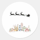 Vrolijk kerstfeest ronde sticker (Voorkant)