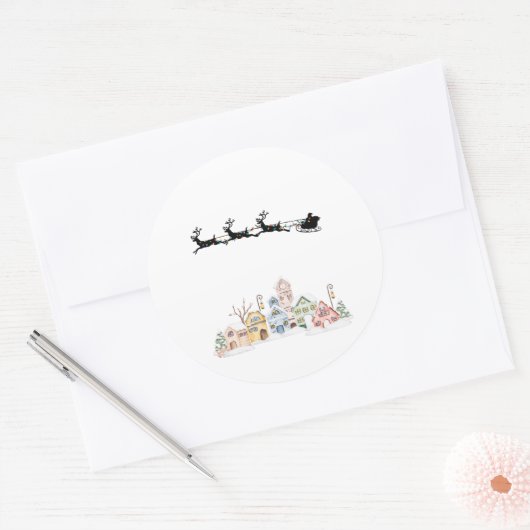 Vrolijk kerstfeest ronde sticker (Envelop)