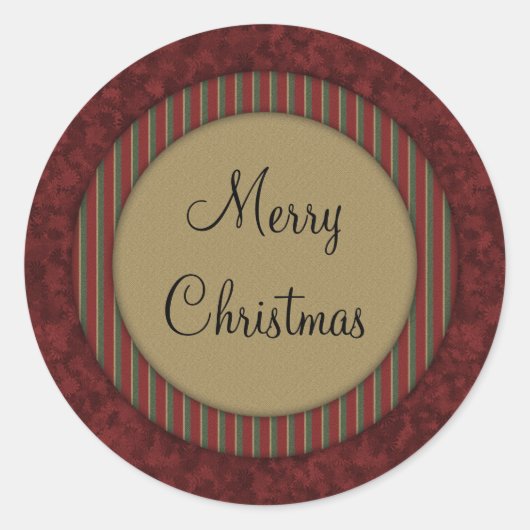 Vrolijk kerstfeest ronde sticker (Voorkant)