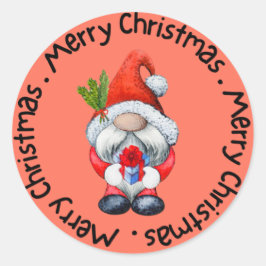 Vrolijk kerstfeest ronde sticker