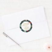 Vrolijk kerstfeest! ronde sticker (Envelop)