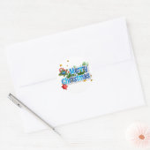 Vrolijk kerstfeest ronde sticker (Envelop)