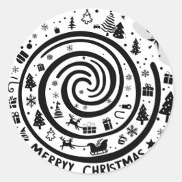 Vrolijk kerstfeest ronde sticker