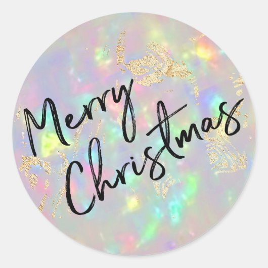 Vrolijk kerstfeest ronde sticker (Voorkant)