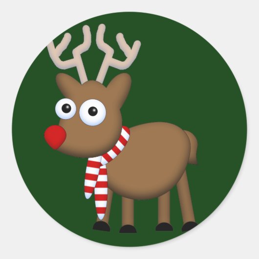 Vrolijk kerstfeest ronde sticker (Voorkant)