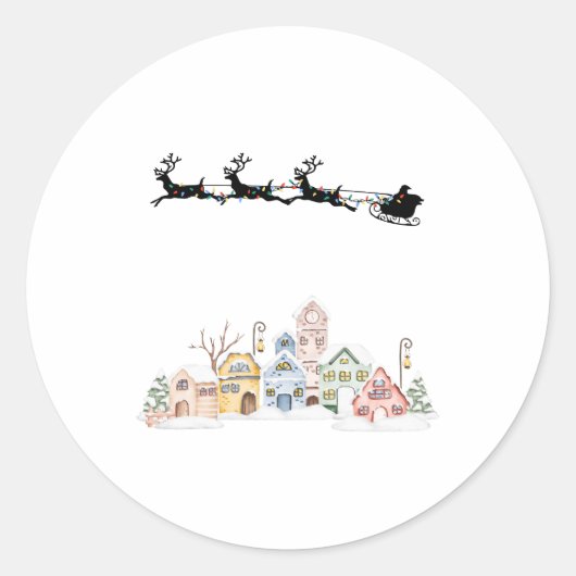 Vrolijk kerstfeest ronde sticker (Voorkant)