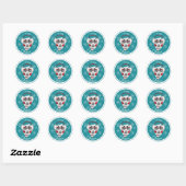 Vrolijk kerstfeest ronde sticker (Vel)