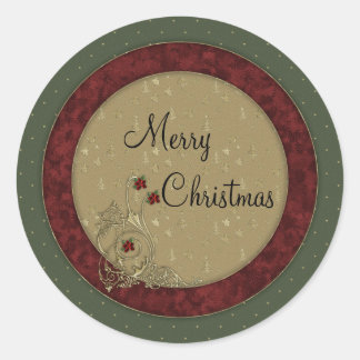 Vrolijk kerstfeest ronde sticker