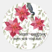 Vrolijk kerstfeest! ronde sticker (Voorkant)