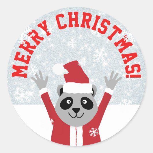 Vrolijk kerstfeest ronde sticker (Voorkant)