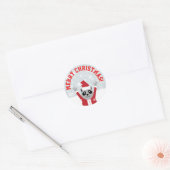 Vrolijk kerstfeest ronde sticker (Envelop)