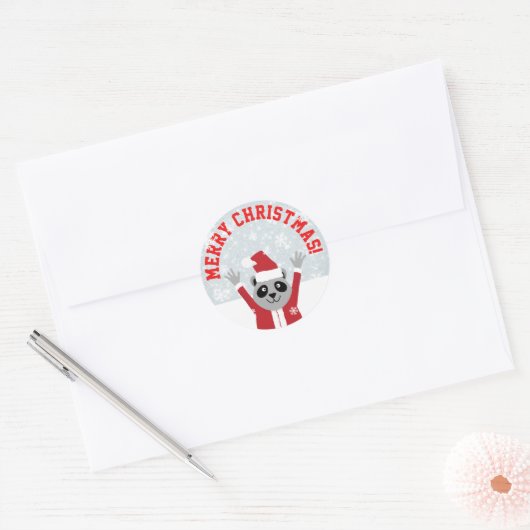 Vrolijk kerstfeest ronde sticker (Envelop)
