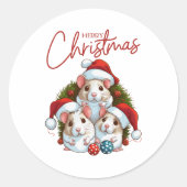 Vrolijk kerstfeest ronde sticker (Voorkant)