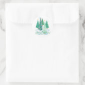Vrolijk kerstfeest ronde sticker (Tas)