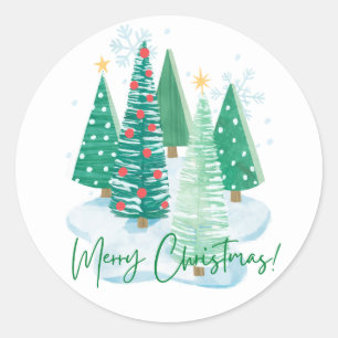 Vrolijk kerstfeest ronde sticker