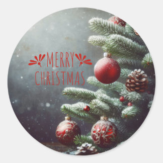 Vrolijk kerstfeest ronde sticker