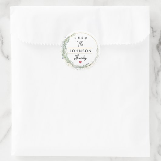 Vrolijk kerstfeest ronde sticker (Tas)