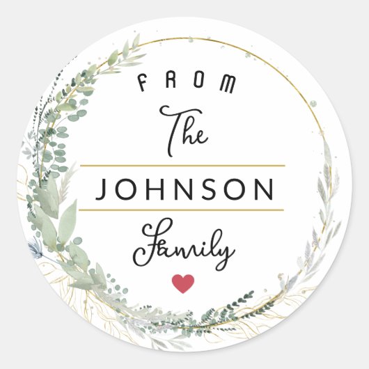 Vrolijk kerstfeest ronde sticker (Voorkant)